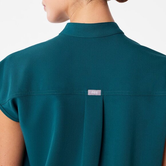 Figs Rafaela Oversized Scrub Top in Caribbean Blue, Size Large - Picture 5 of 12